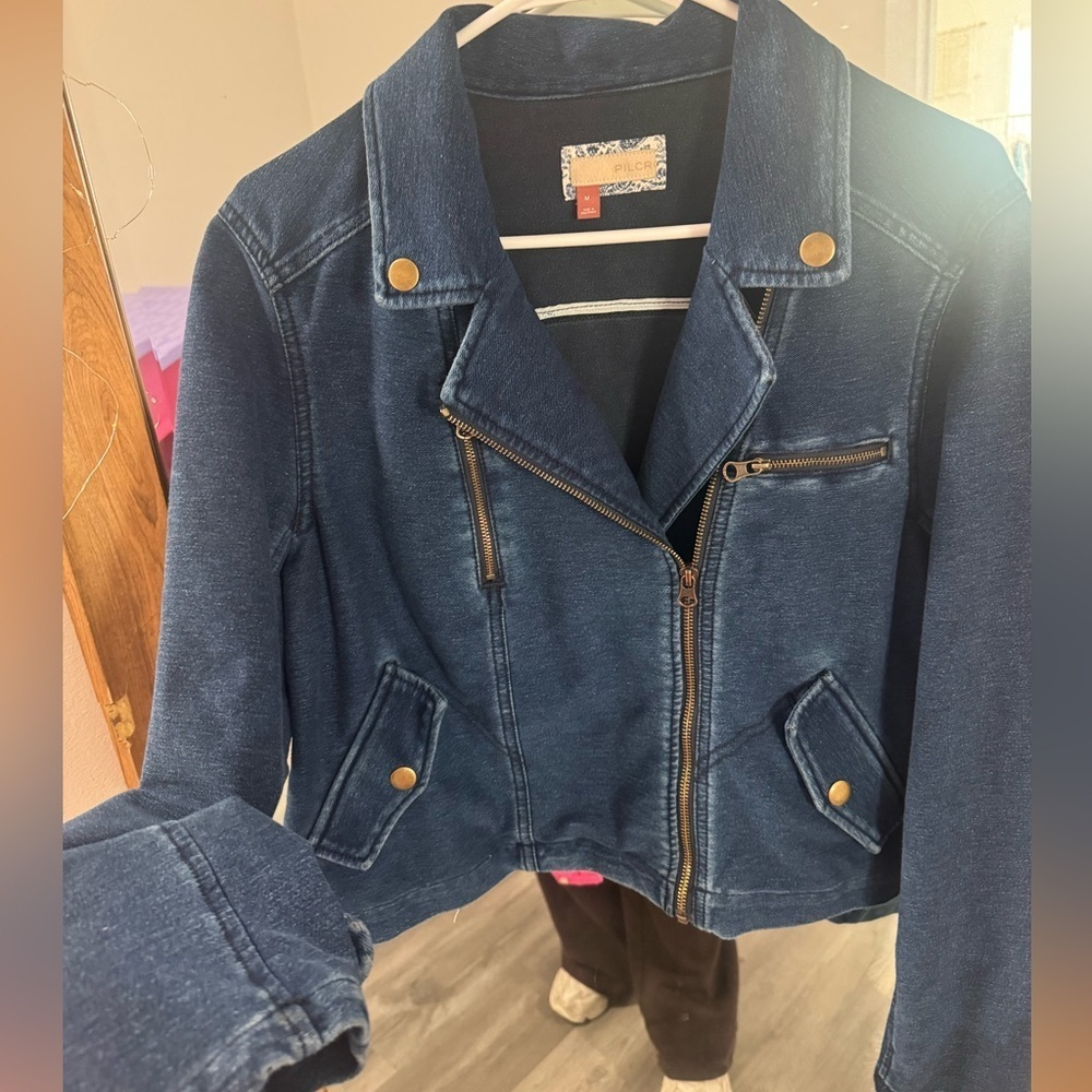 PILCRO ANTHROPOLOGIE Denim Moto Jacket - Picture 6 of 7